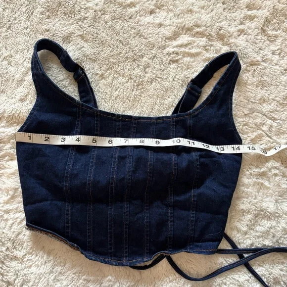 PacSun Denim Corset Crop Top - Picture 7 of 10